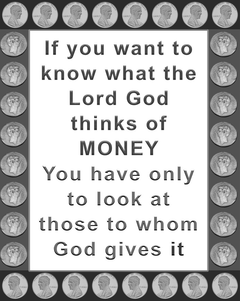 poster with saying about money