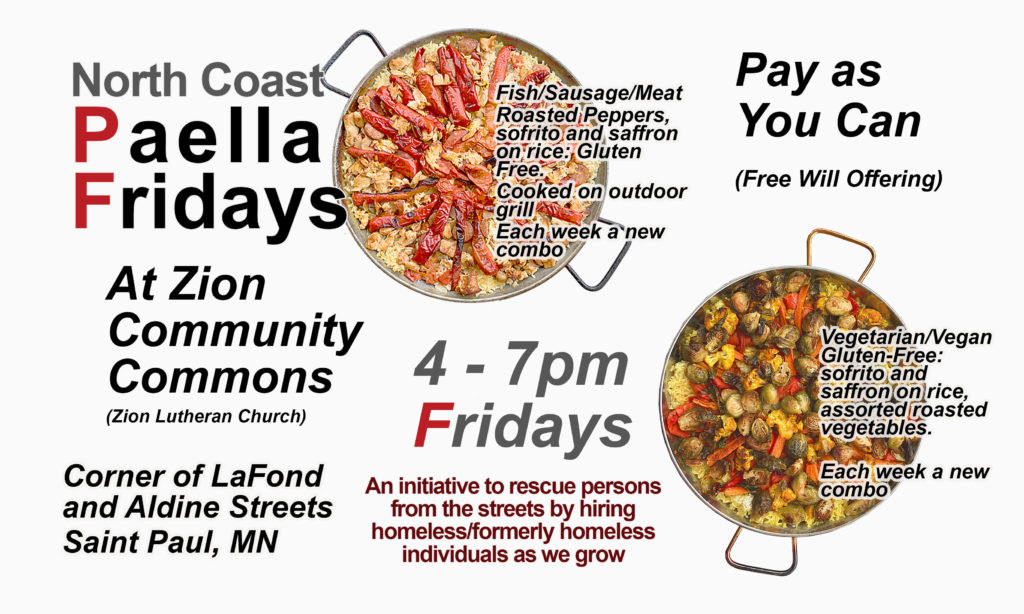 Picture of paellas to advertise Paella Fridays