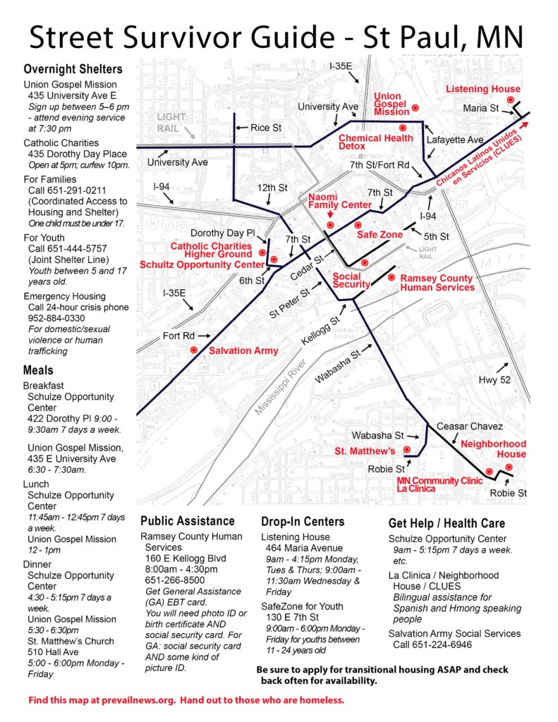 map for homeless sighted individuals